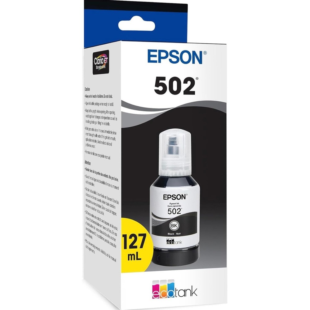 Epson 502 Black Ink Bottle EcoTank T502120-S Genuine 127mL New in Box